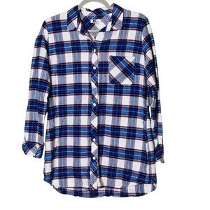 Kut from the Kloth Purple Cream/off-white Pink & Black Plaid button down Shirt